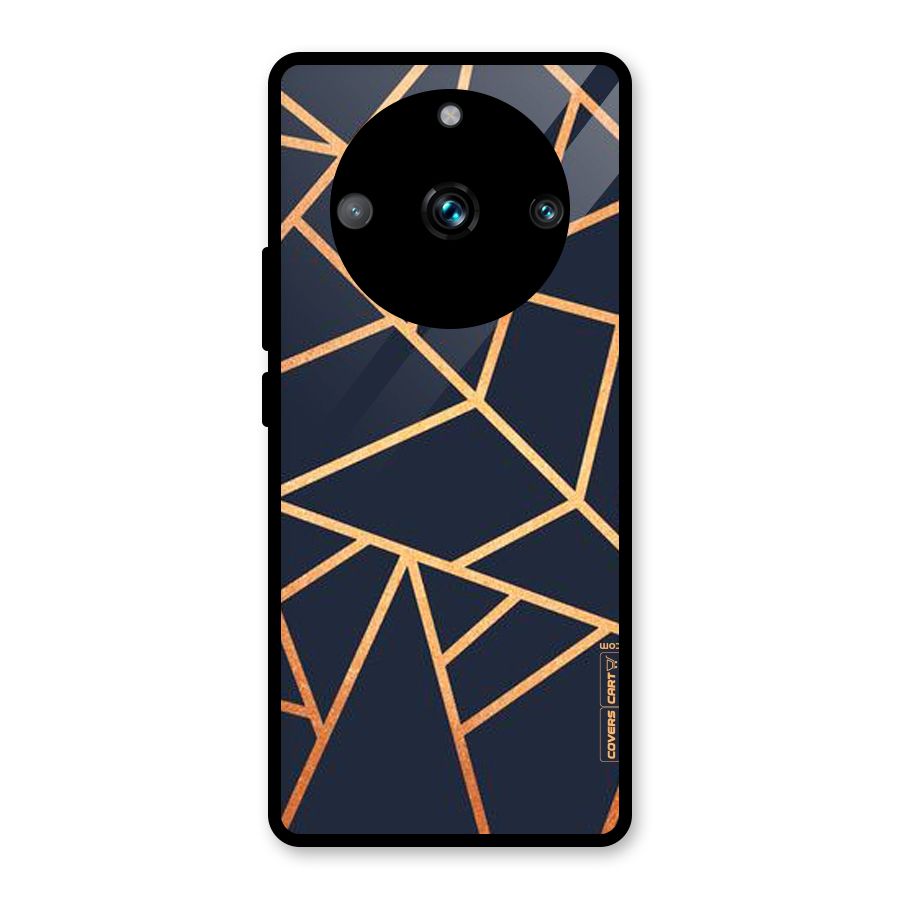 Golden Pattern Glass Back Case for Realme Narzo 60 Pro