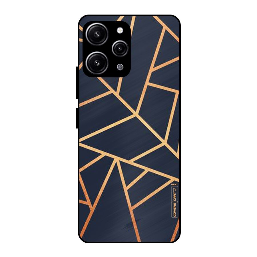 Golden Pattern Glass Back Case for Redmi 12 4G