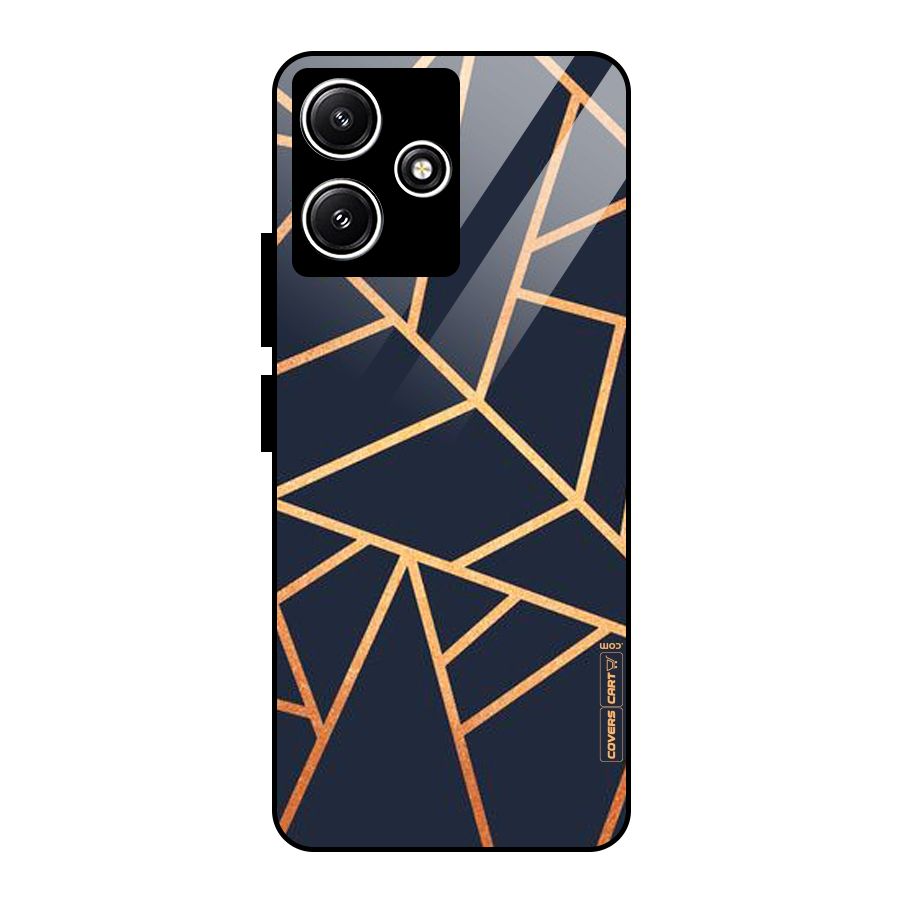 Golden Pattern Glass Back Case for Redmi 12 5G