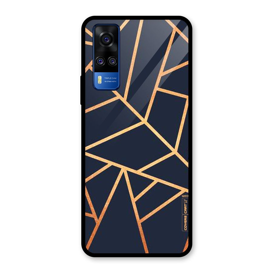 Golden Pattern Glass Back Case for Vivo Y31