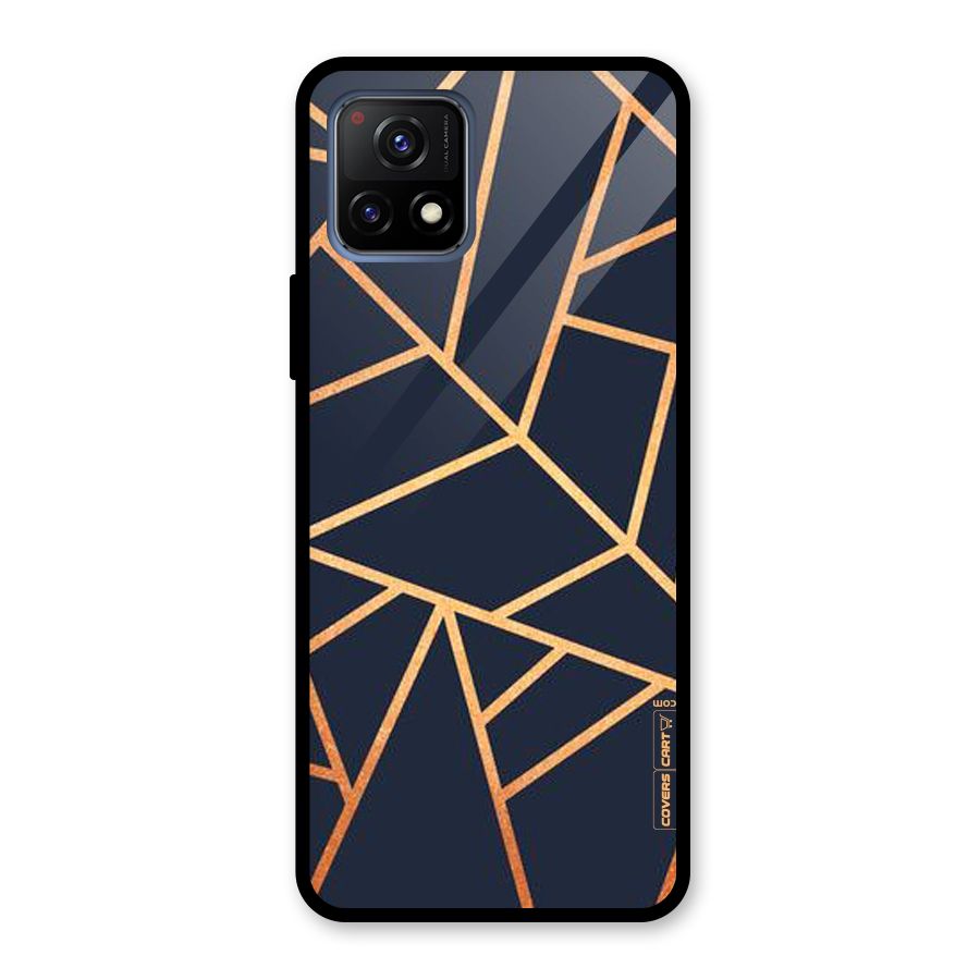 Golden Pattern Glass Back Case for Vivo Y72 5G