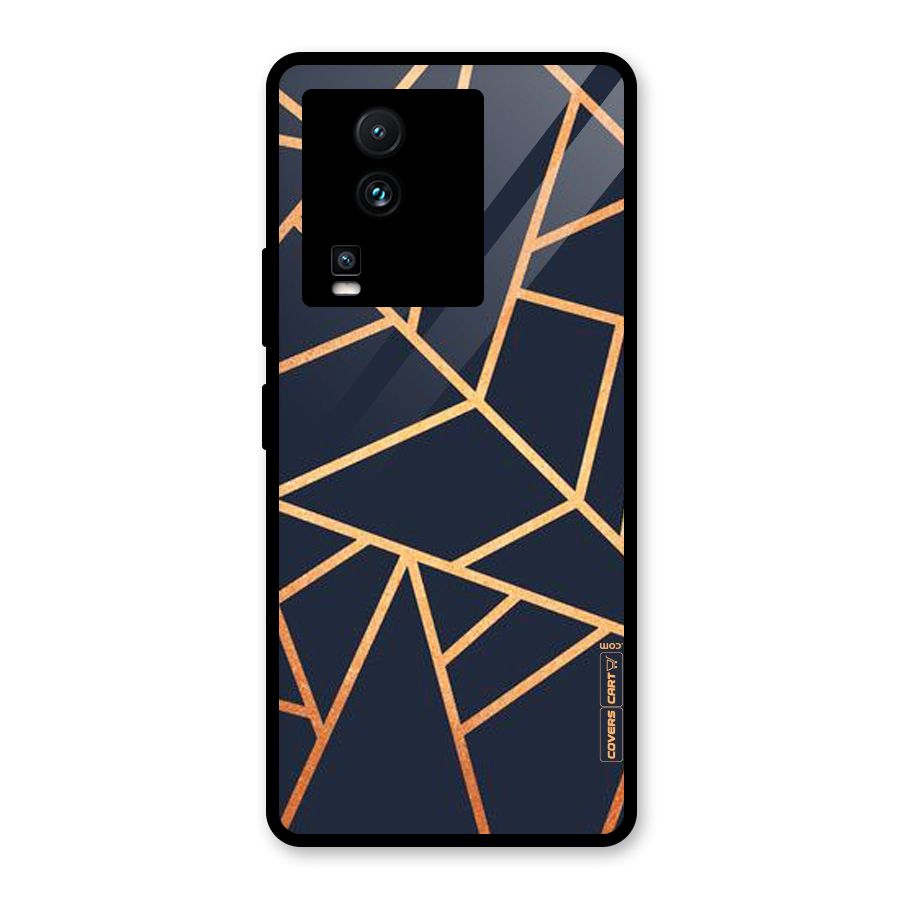 Golden Pattern Glass Back Case for Vivo iQOO Neo 7