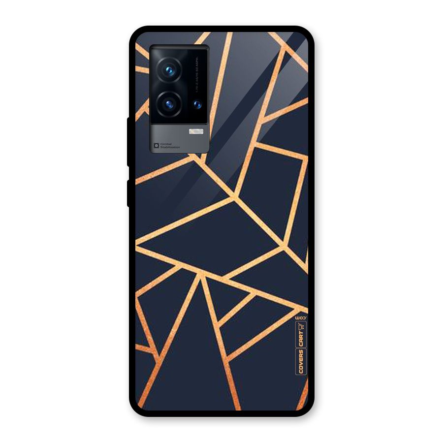 Golden Pattern Glass Back Case for iQOO 9 5G