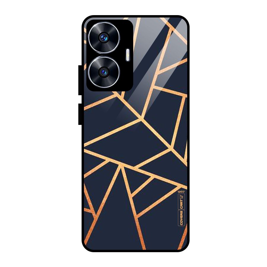 Golden Pattern Glass Back Case for realme C55