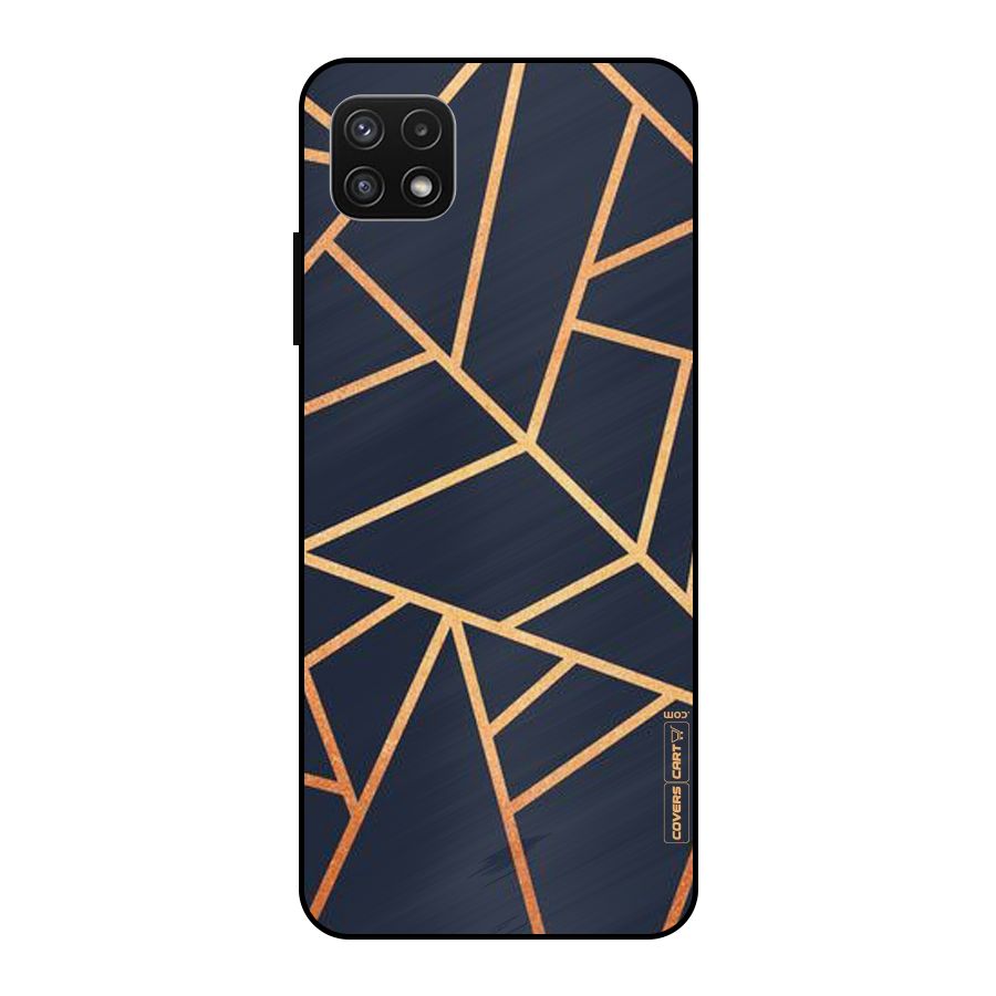 Golden Pattern Metal Back Case for Galaxy A22 5G