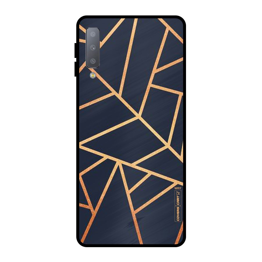 Golden Pattern Metal Back Case for Galaxy A7 (2018)