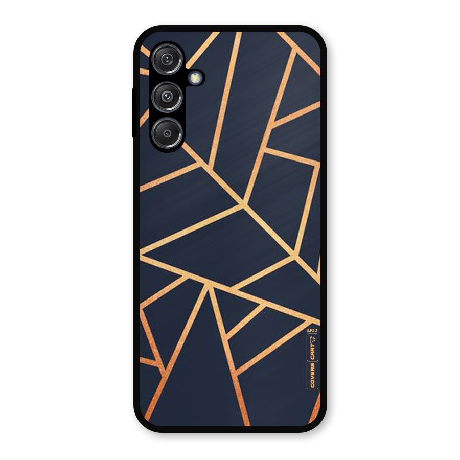 Golden Pattern Metal Back Case for Galaxy M34 5G