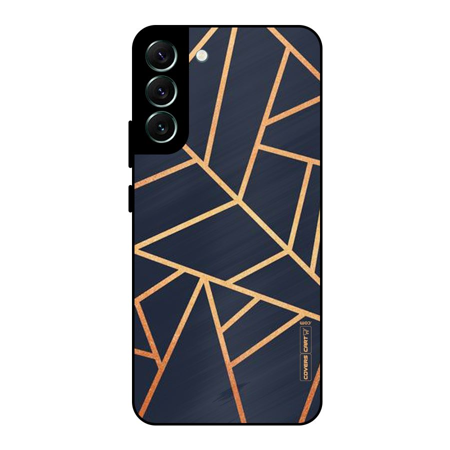 Golden Pattern Metal Back Case for Galaxy S22 Plus 5G