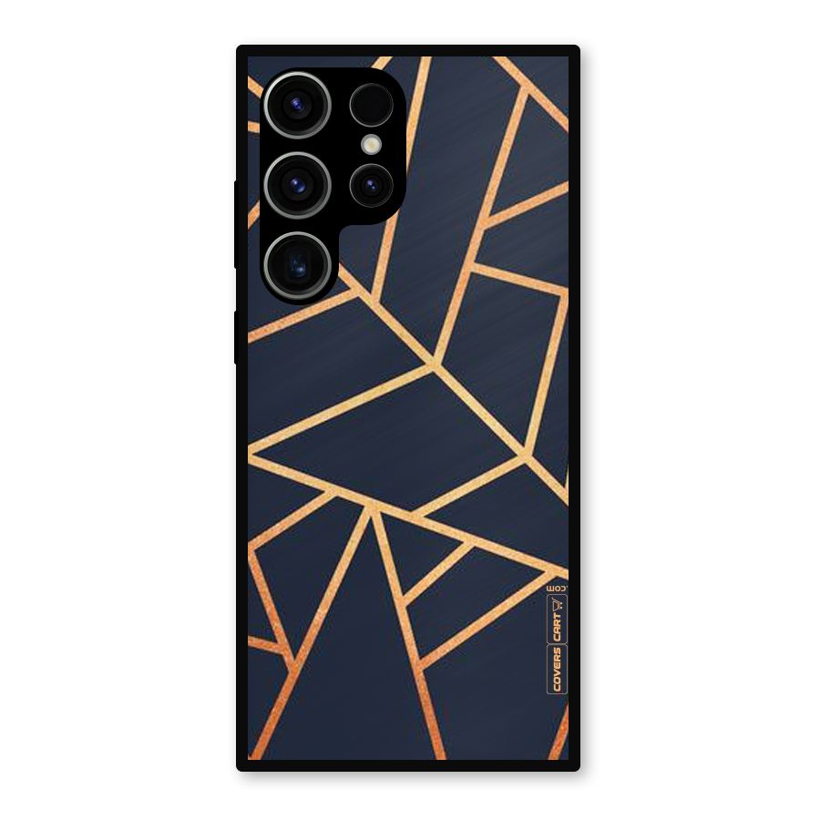 Golden Pattern Metal Back Case for Galaxy S23 Ultra