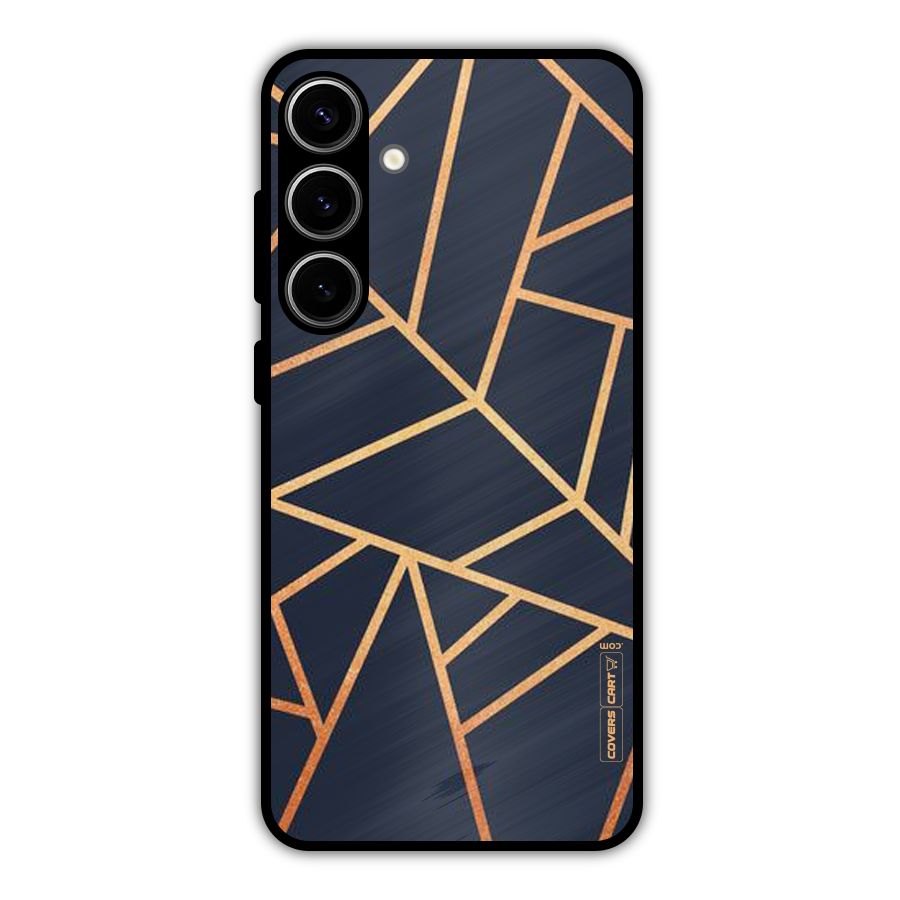 Golden Pattern Metal Back Case for Galaxy S24 Plus