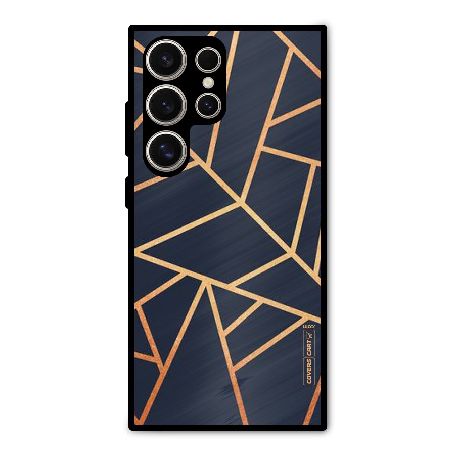 Golden Pattern Metal Back Case for Galaxy S24 Ultra