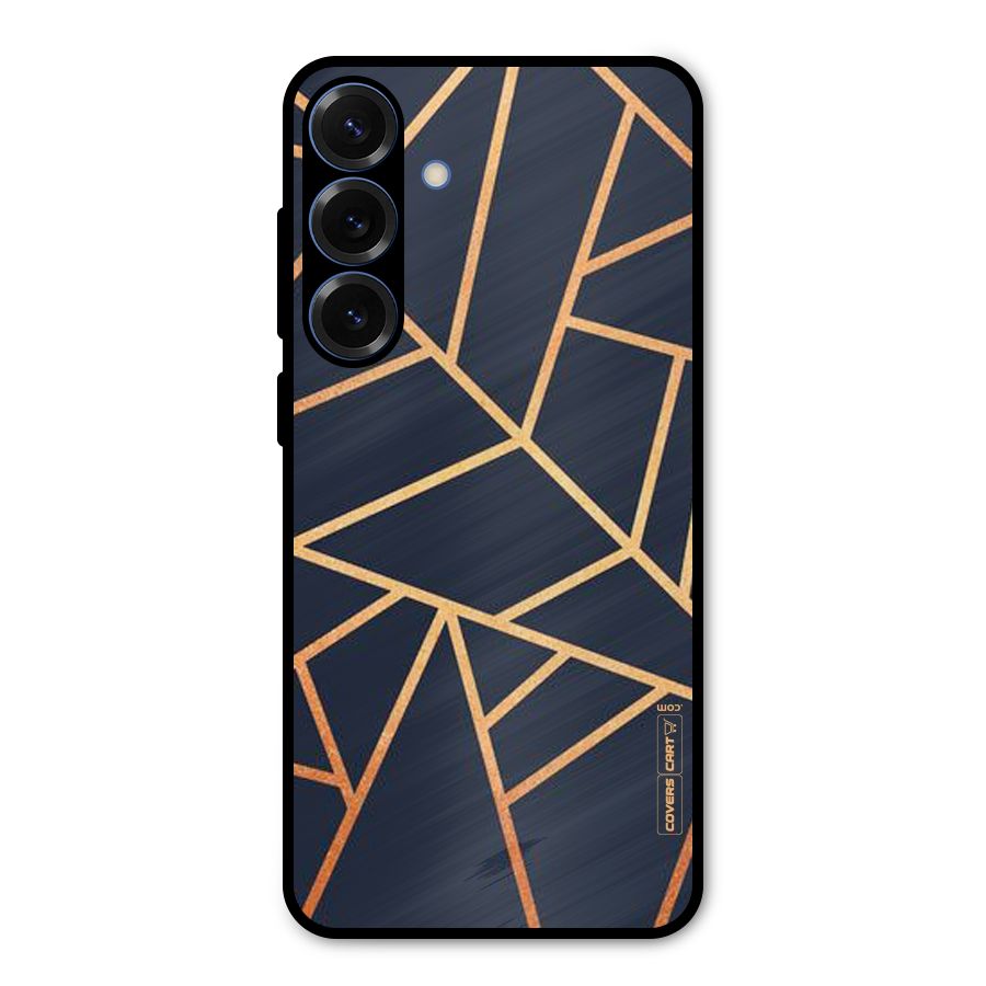 Golden Pattern Metal Back Case for Galaxy S25 Plus