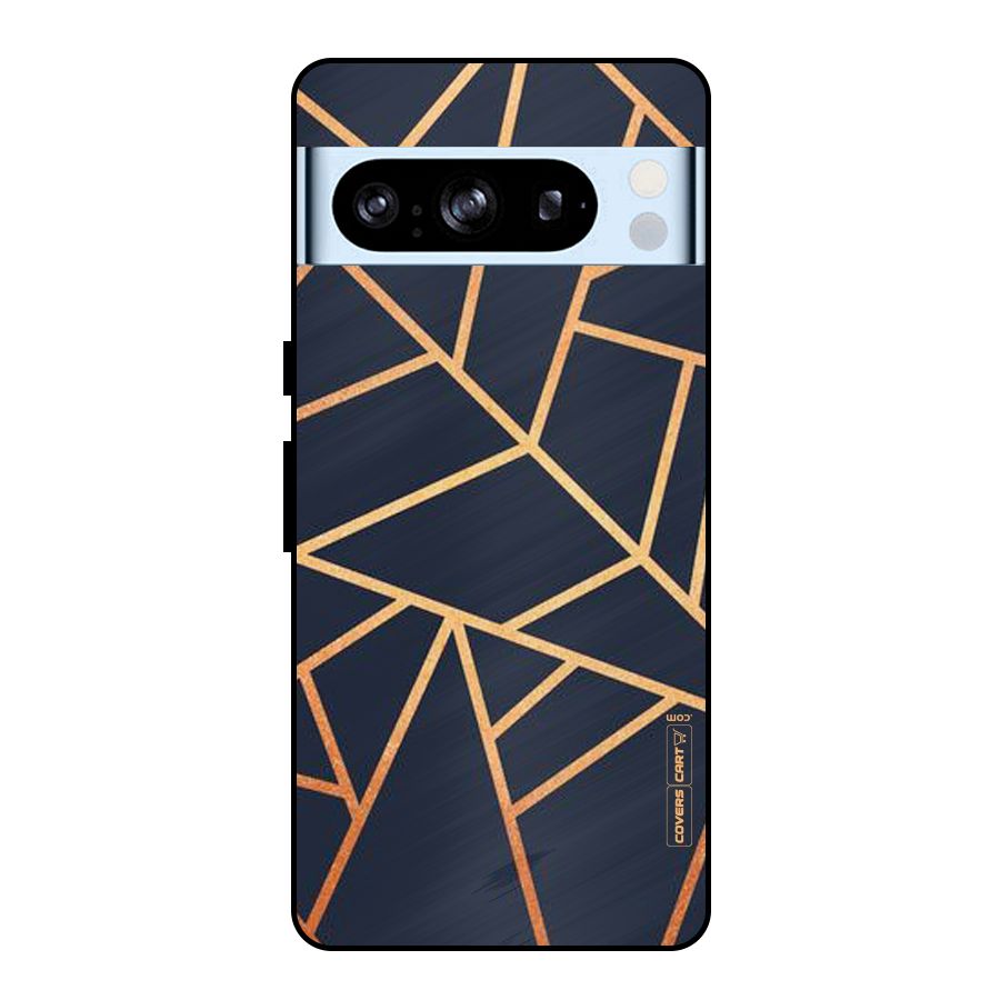 Golden Pattern Metal Back Case for Google Pixel 8 Pro