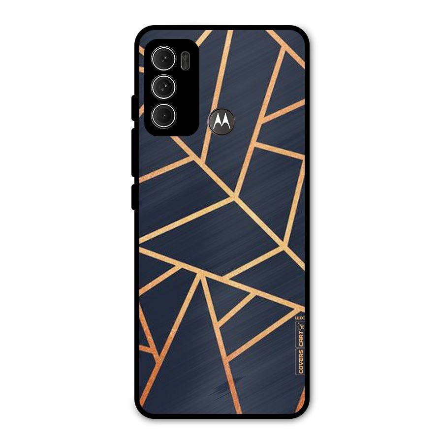 Golden Pattern Metal Back Case for Moto G60