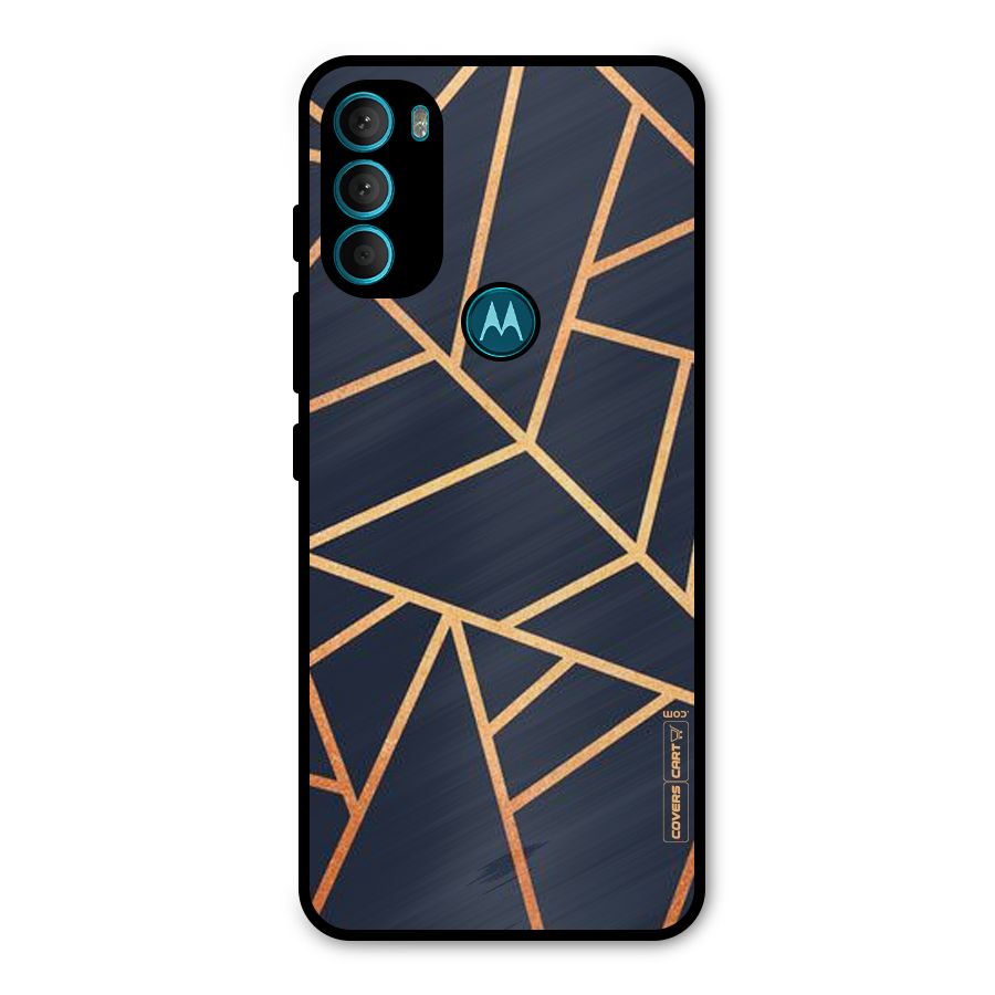 Golden Pattern Metal Back Case for Moto G71 5G