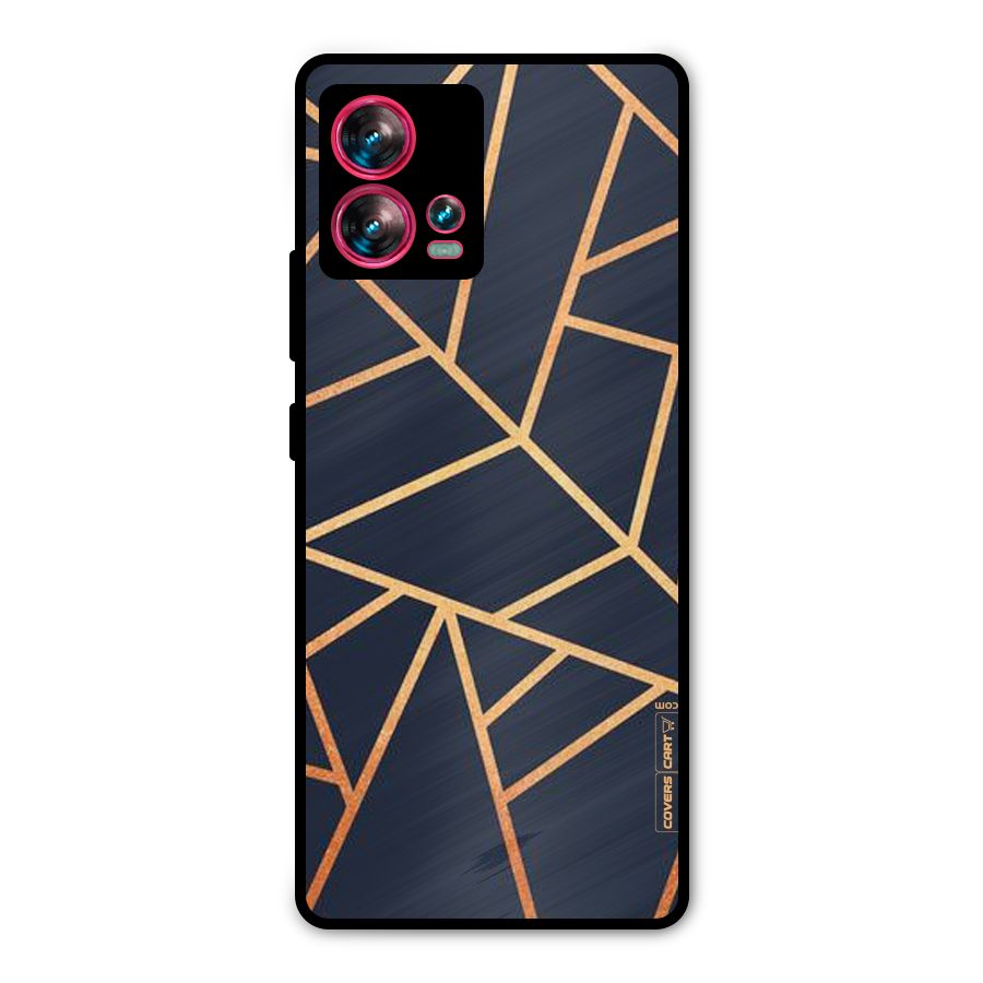 Golden Pattern Metal Back Case for Motorola Edge 30 Fusion