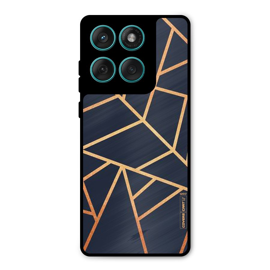 Golden Pattern Metal Back Case for Motorola Edge 60 Fusion