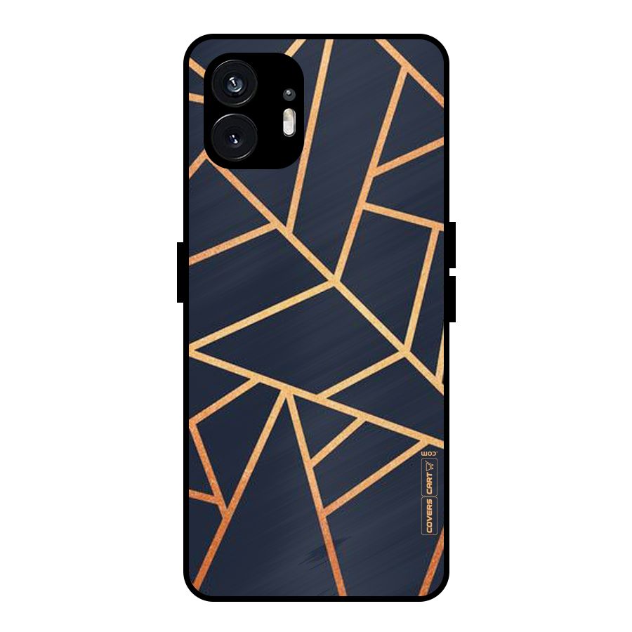 Golden Pattern Metal Back Case for Nothing Phone 2