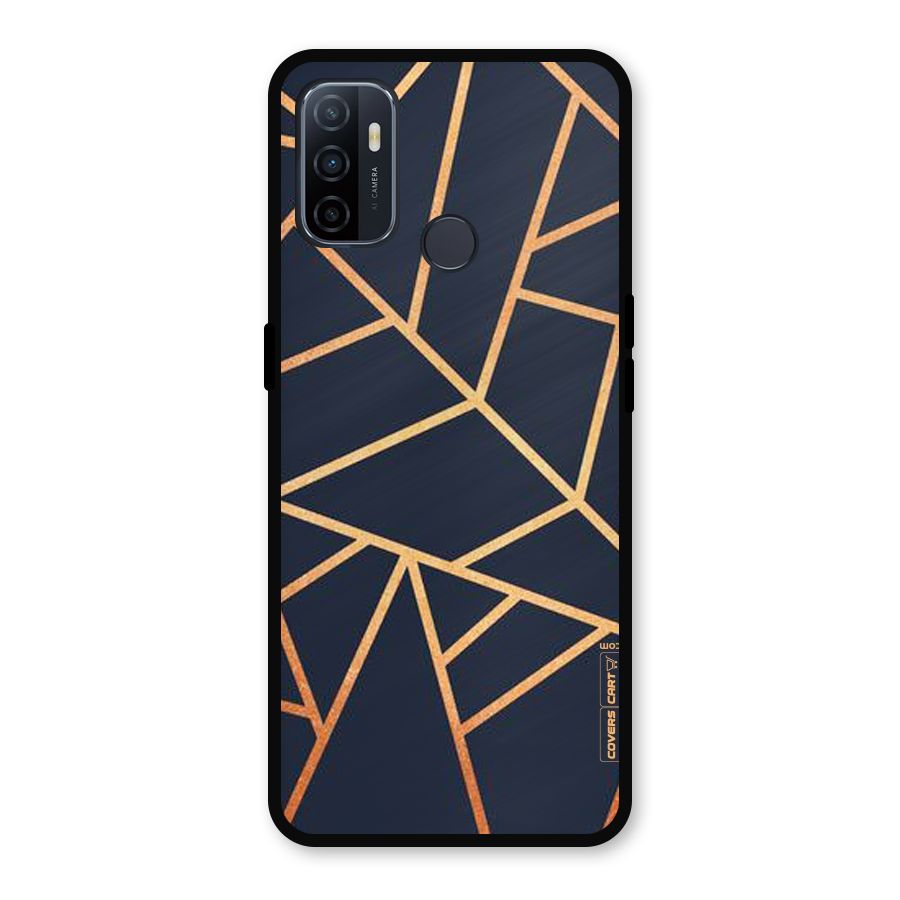 Golden Pattern Metal Back Case for Oppo A53