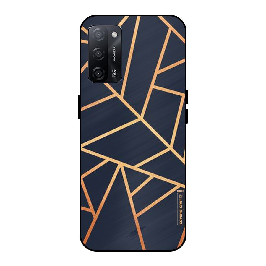 Golden Pattern Metal Back Case for Oppo A53s 5G