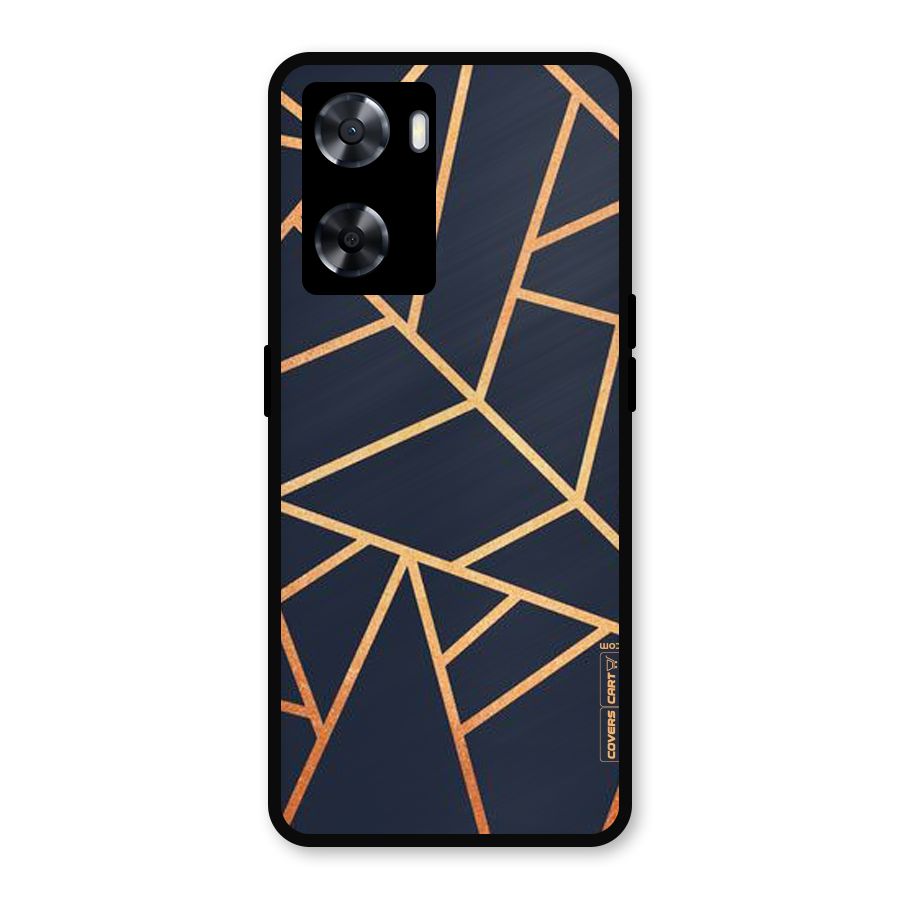 Golden Pattern Metal Back Case for Oppo A57 2022