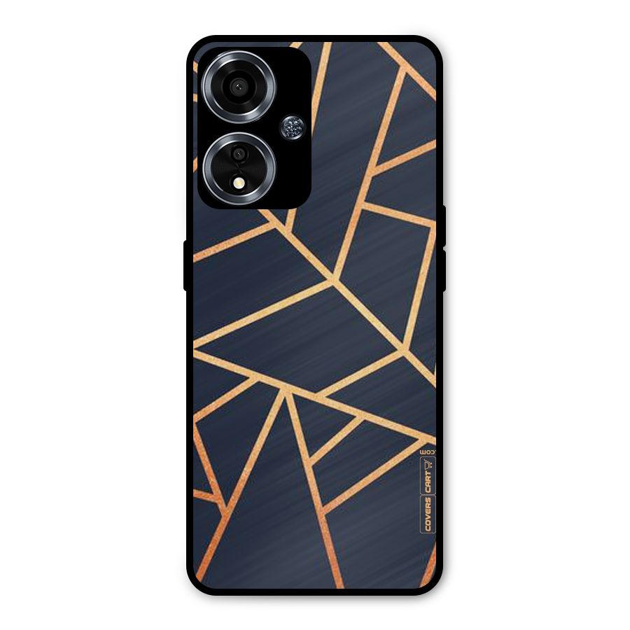 Golden Pattern Metal Back Case for Oppo A59