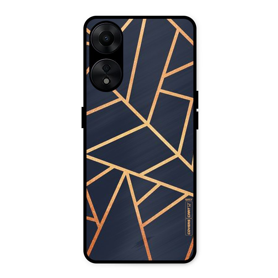 Golden Pattern Metal Back Case for Oppo A78 5G