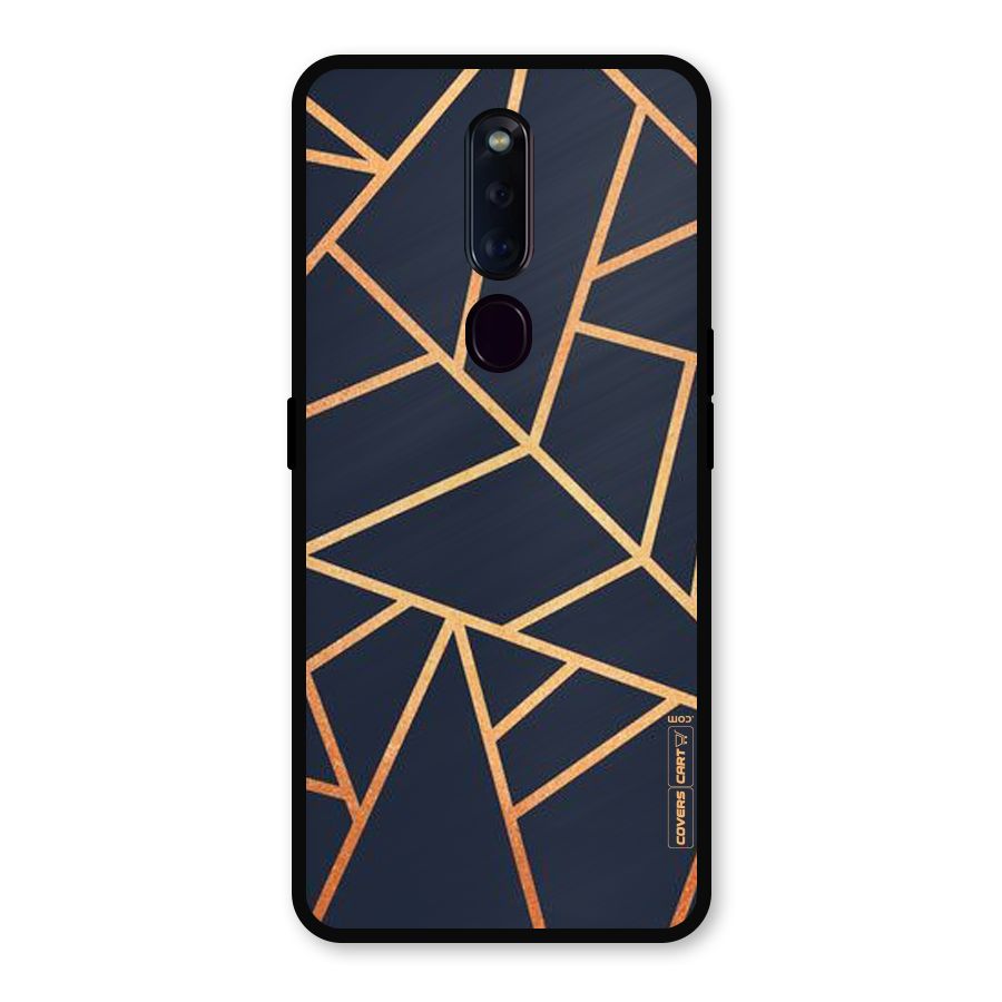 Golden Pattern Metal Back Case for Oppo F11 Pro