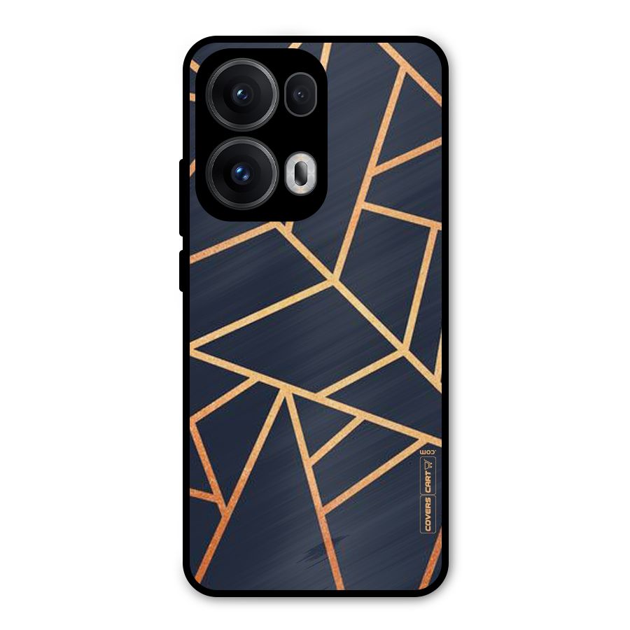 Golden Pattern Metal Back Case for Oppo Reno13 Pro