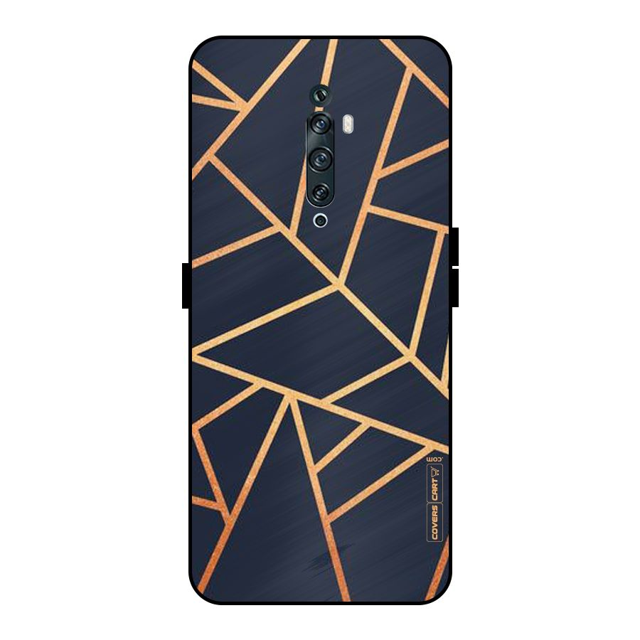 Golden Pattern Metal Back Case for Oppo Reno2 F