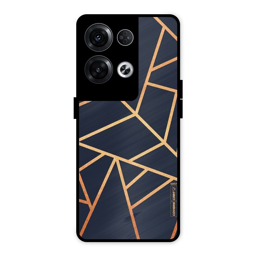 Golden Pattern Metal Back Case for Oppo Reno8 Pro 5G
