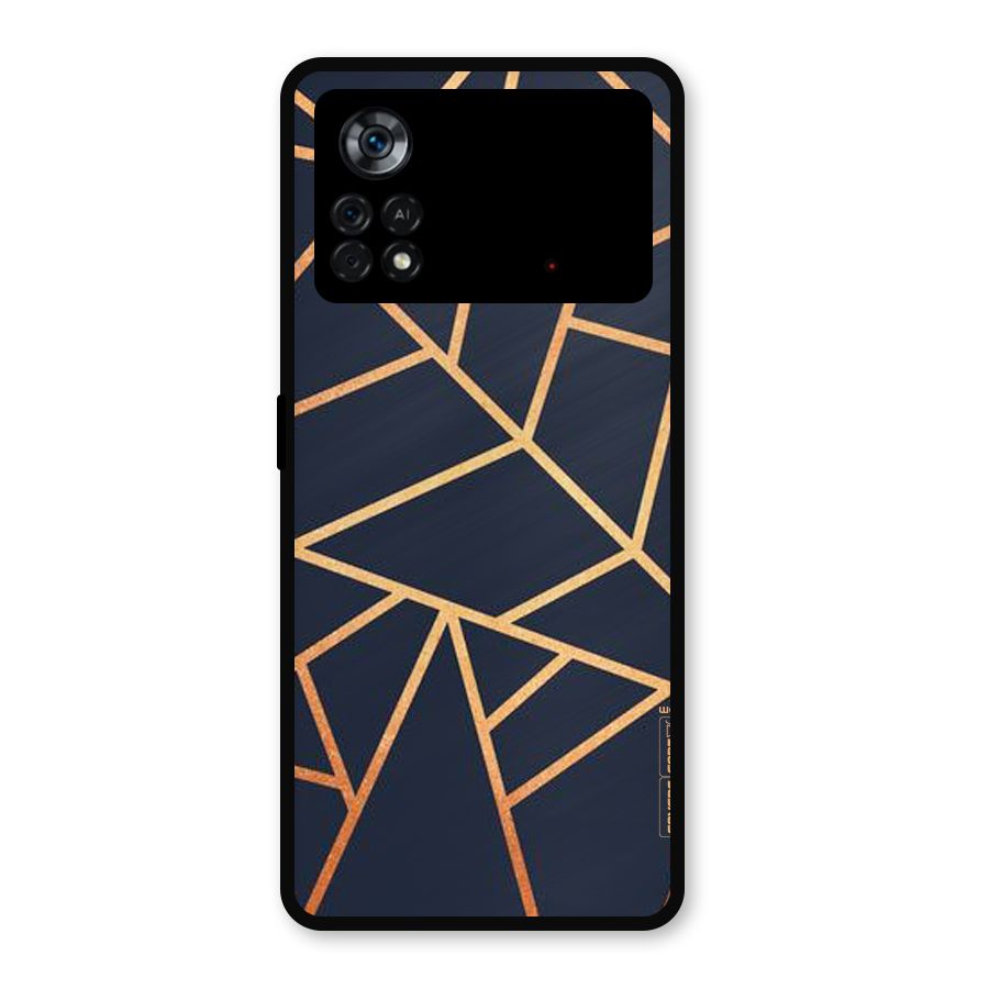 Golden Pattern Metal Back Case for Poco X4 Pro 5G