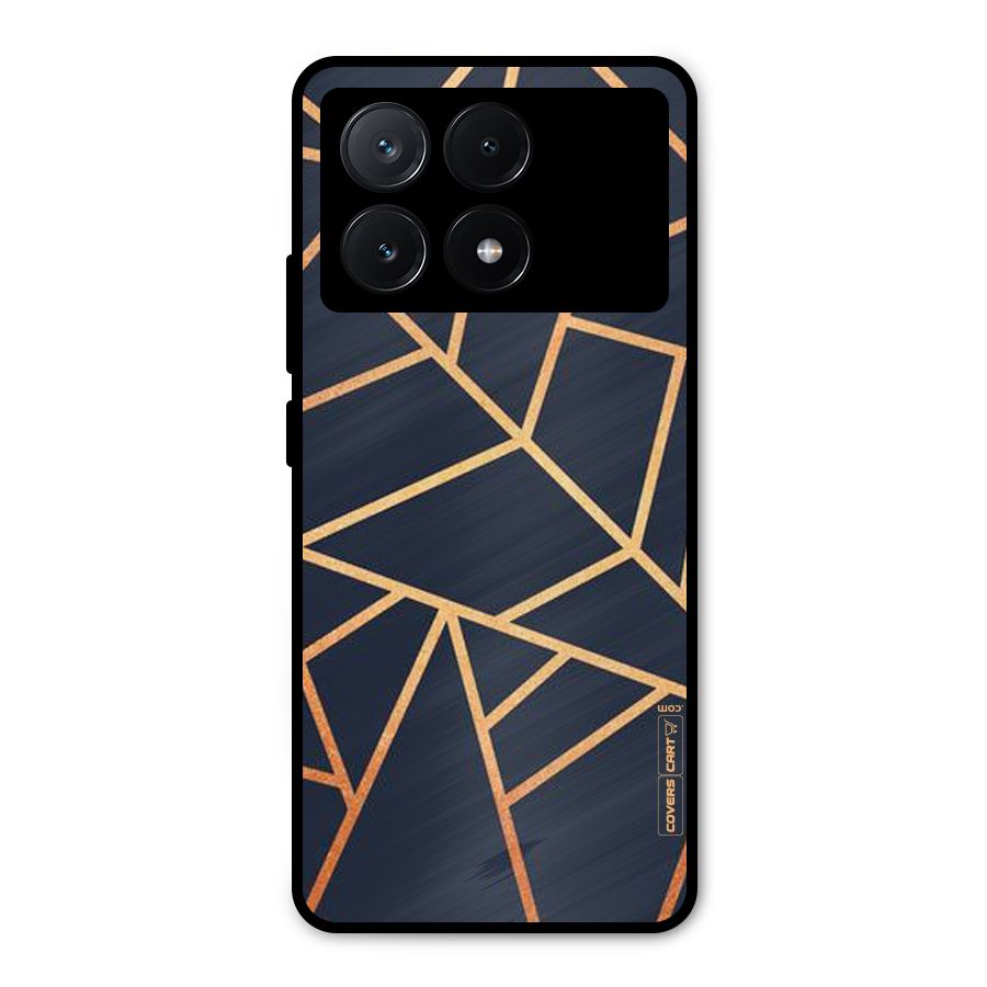 Golden Pattern Metal Back Case for Poco X6 Pro