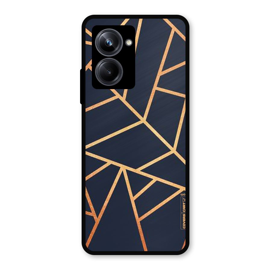 Golden Pattern Metal Back Case for Realme 10 Pro