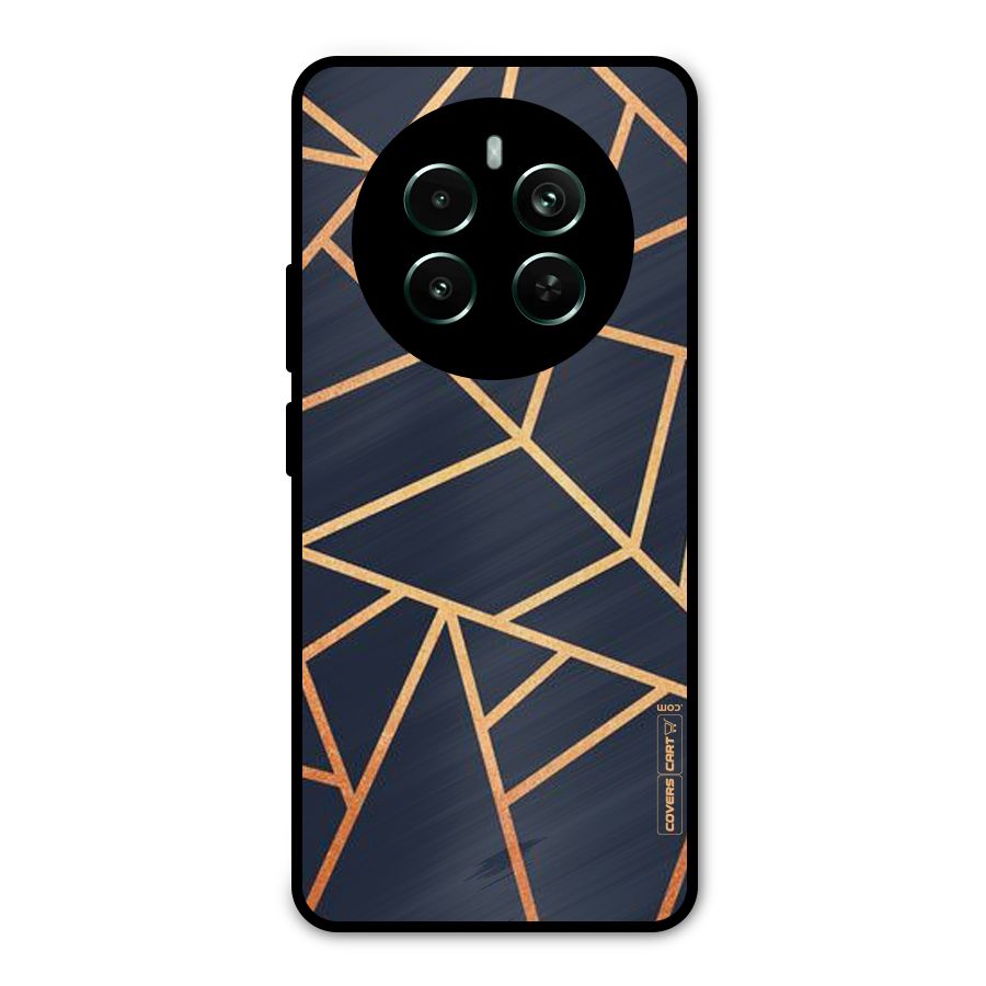 Golden Pattern Metal Back Case for Realme 12 Pro Plus
