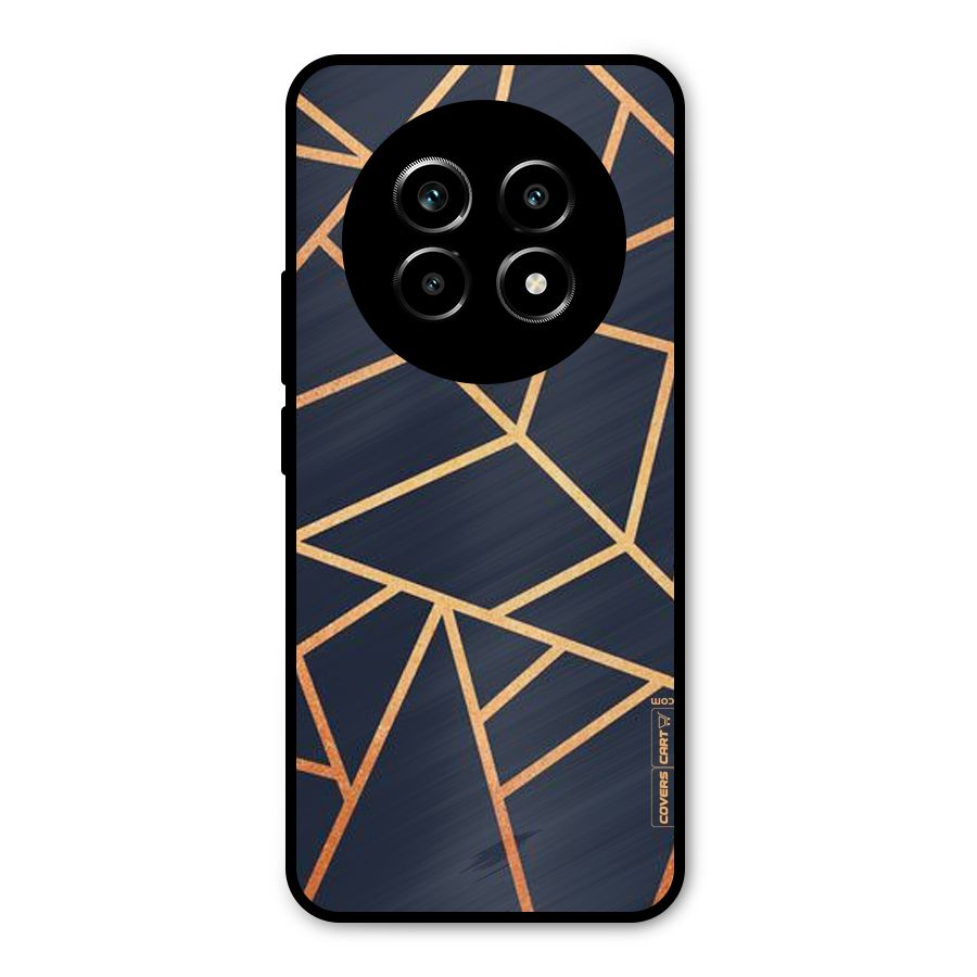 Golden Pattern Metal Back Case for Realme 13 Pro