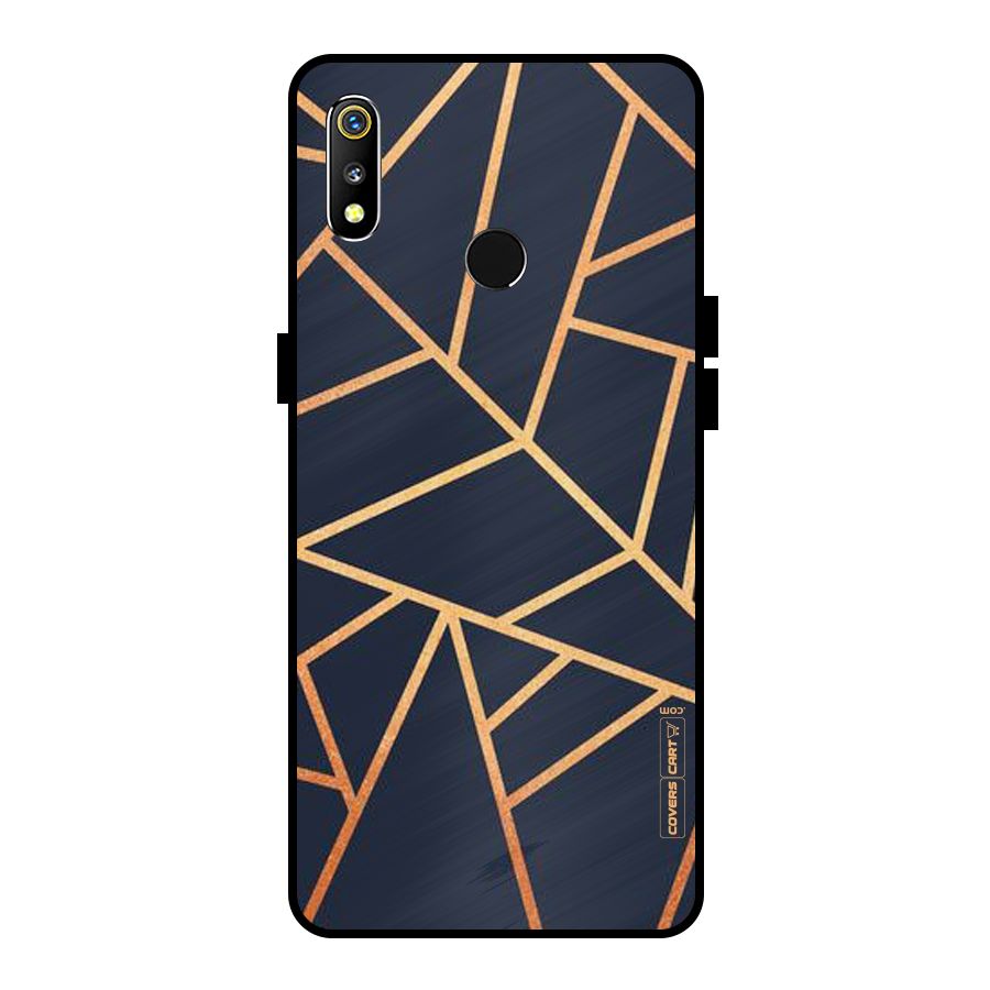 Golden Pattern Metal Back Case for Realme 3