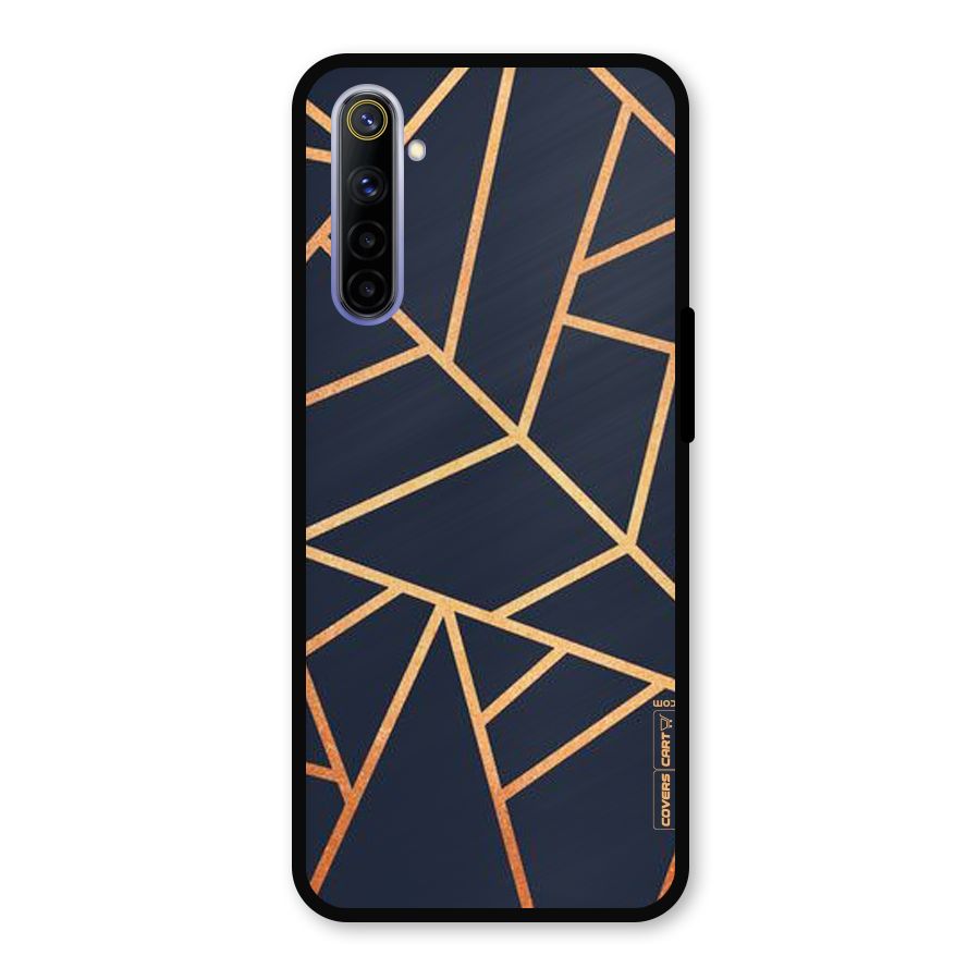 Golden Pattern Metal Back Case for Realme 6