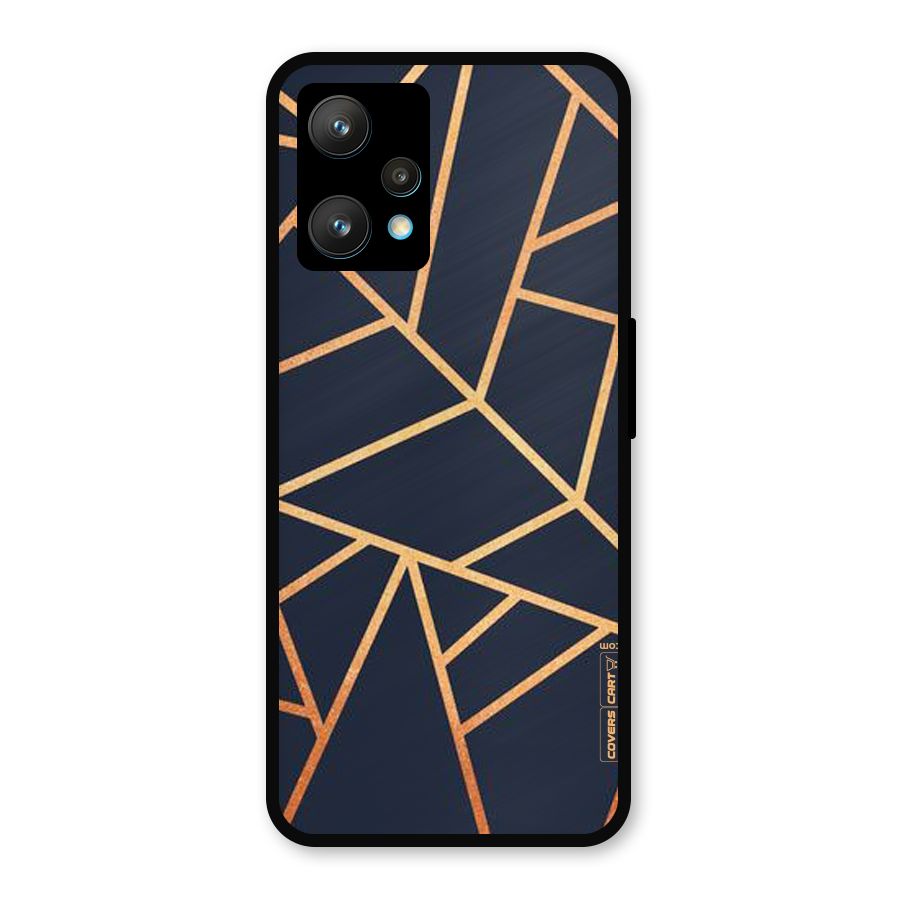 Golden Pattern Metal Back Case for Realme 9 Pro Plus 5G