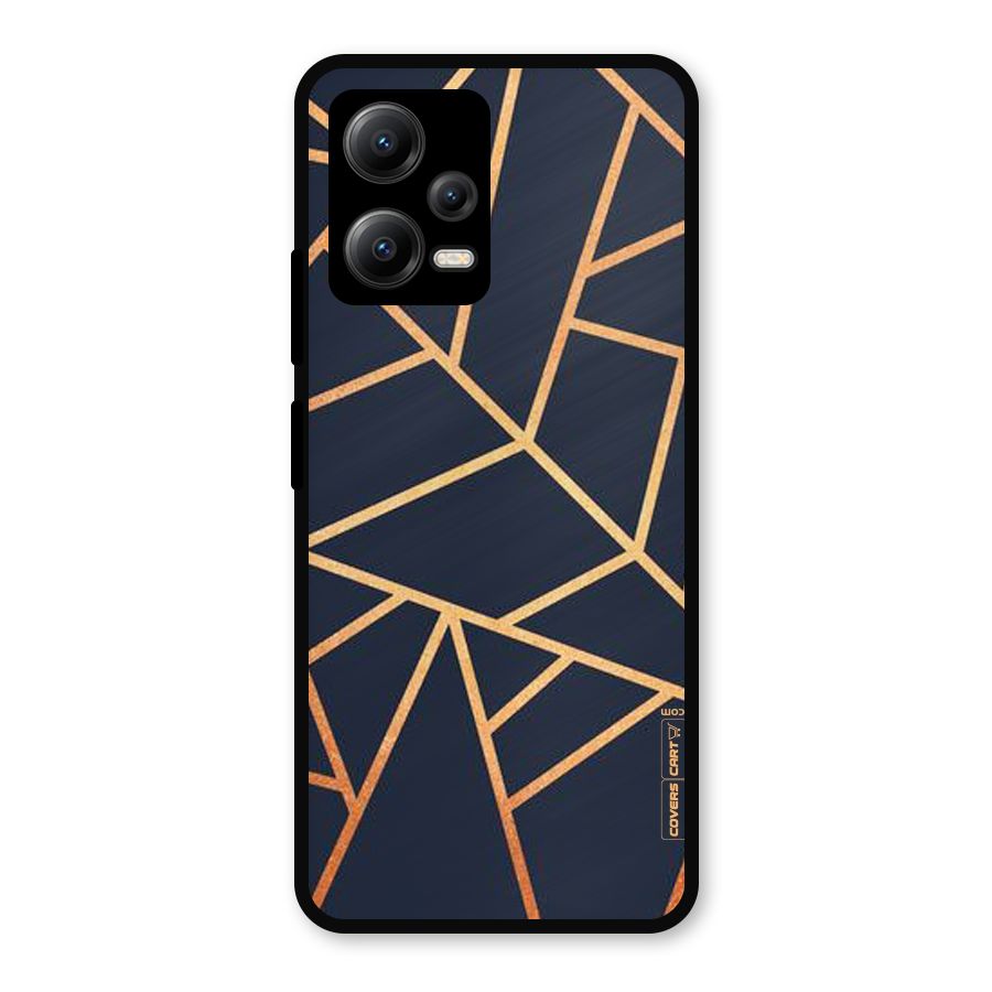 Golden Pattern Metal Back Case for Redmi Note 12 5G
