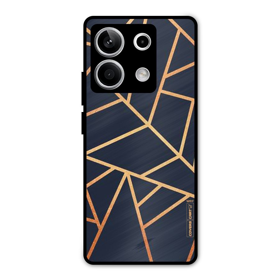 Golden Pattern Metal Back Case for Redmi Note 13 5G