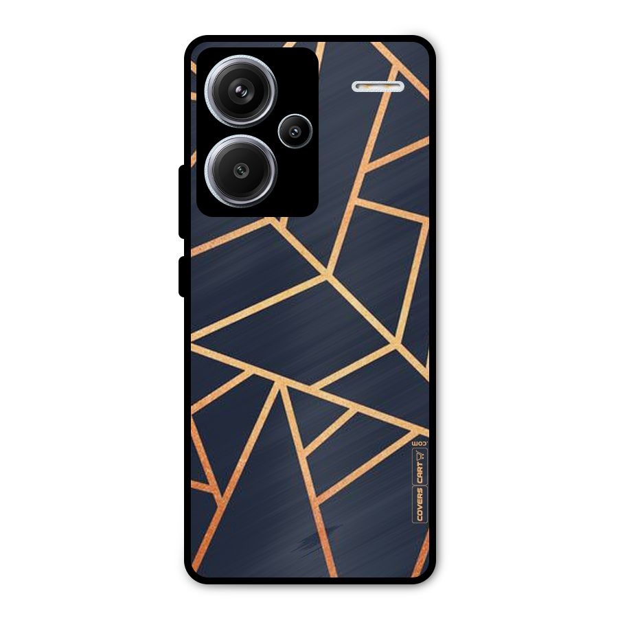 Golden Pattern Metal Back Case for Redmi Note 13 Pro Plus