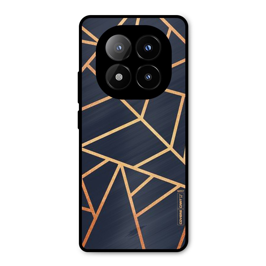 Golden Pattern Metal Back Case for Redmi Note 14 Pro Plus 5G