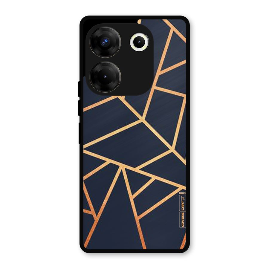 Golden Pattern Metal Back Case for Tecno Camon 20 Pro