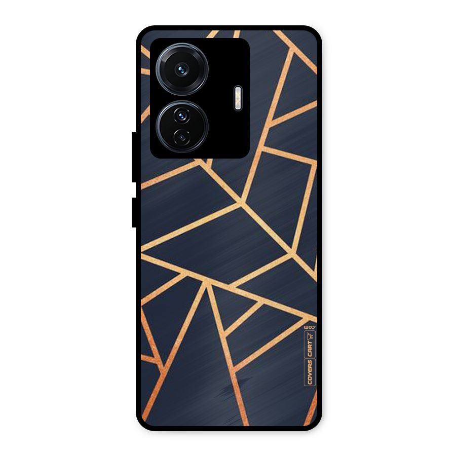 Golden Pattern Metal Back Case for Vivo T1 Pro