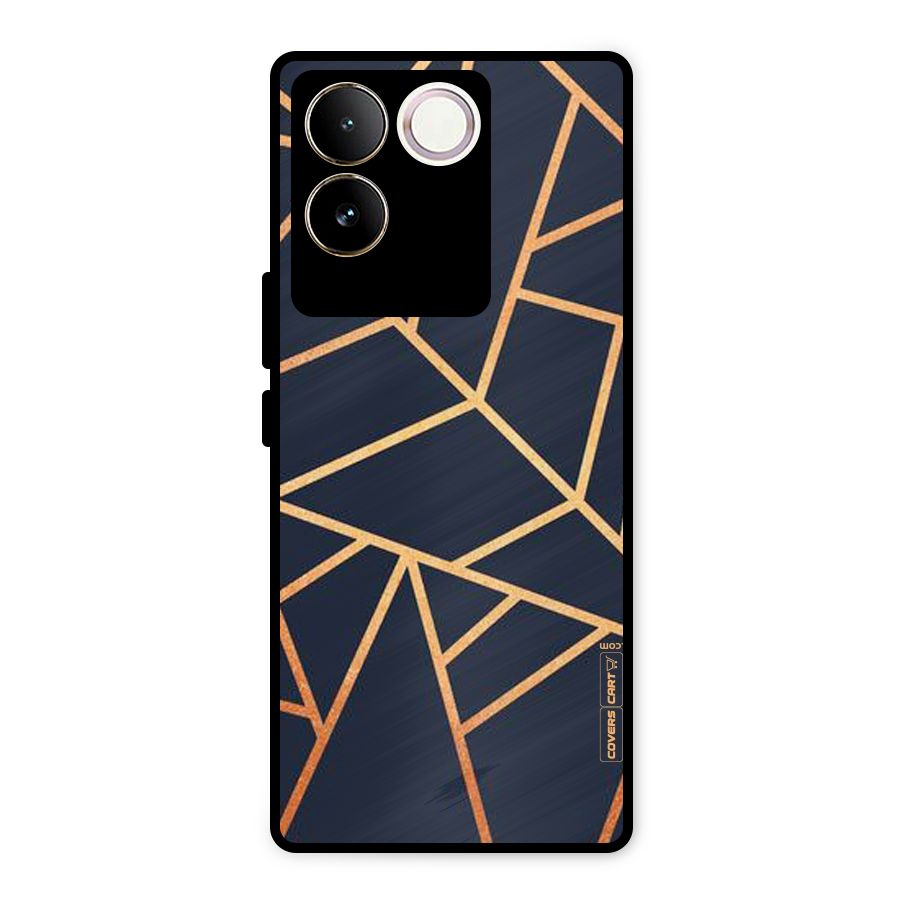 Golden Pattern Metal Back Case for Vivo T2 Pro