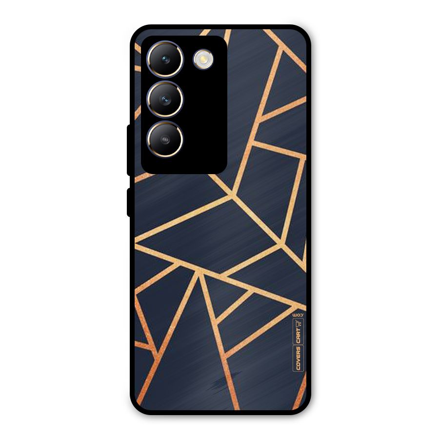 Golden Pattern Metal Back Case for Vivo T3 5G