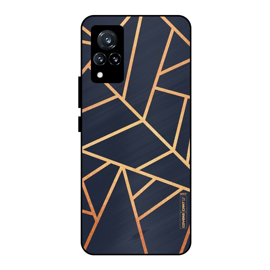 Golden Pattern Metal Back Case for Vivo V21 5G