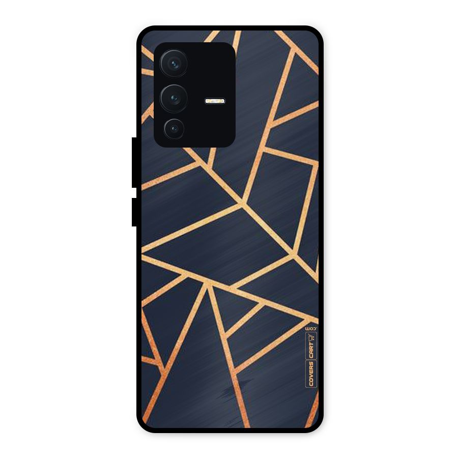 Golden Pattern Metal Back Case for Vivo V23 5G