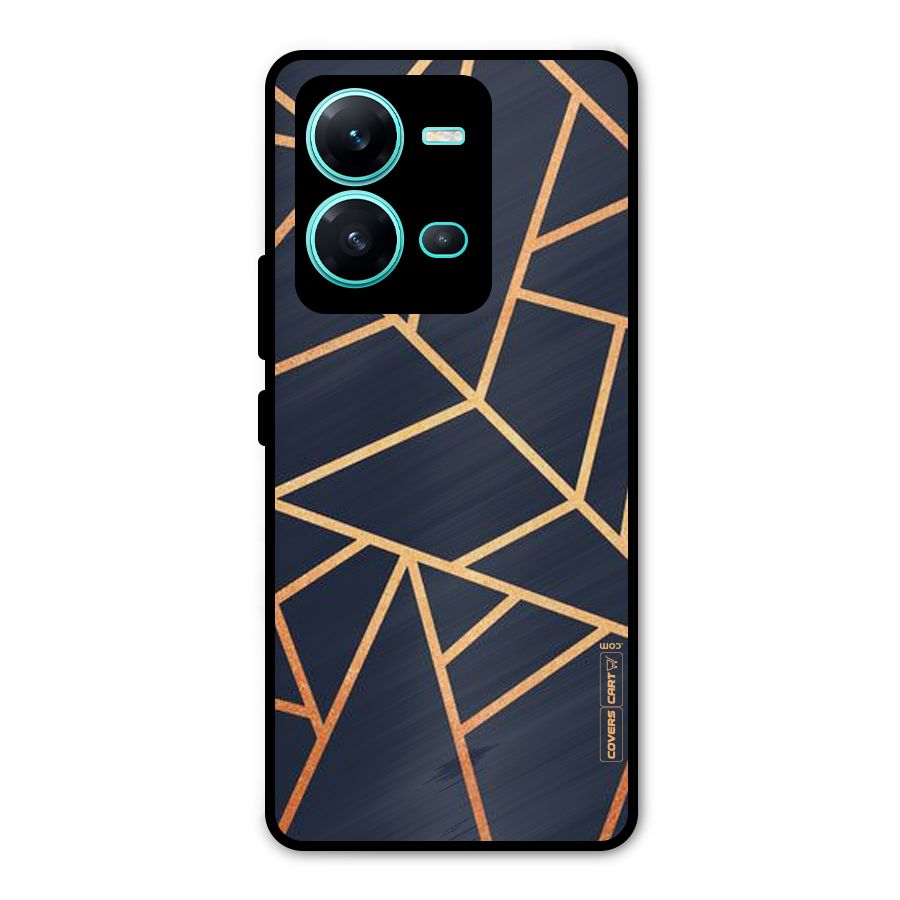 Golden Pattern Metal Back Case for Vivo V25